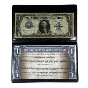 1923 Horse Blanket Silver Certificate Collectible $1 Large Note